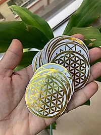 Yaşam Çiçeği, Sri Yantra Folyo Sticker 5 cm
